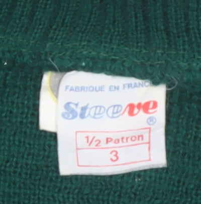 Steeve Men's Green Argyle Wool V-Neck Sleeveless Vest M