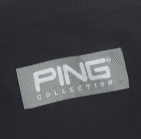PING Mens Black Argyle Cotton Golf Vest M Sleeveless Classic Knit