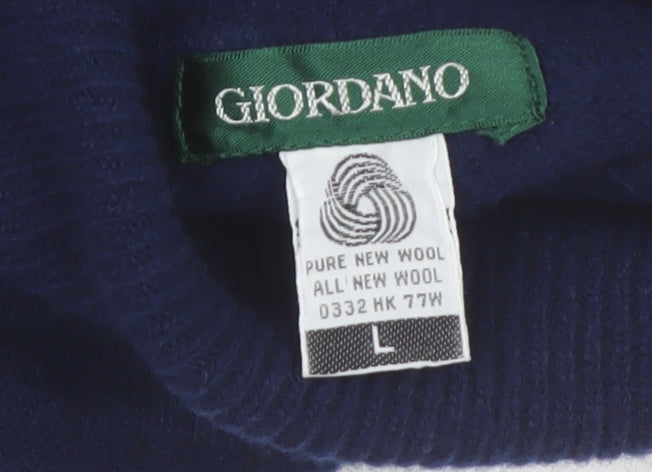 Giordano Men's Multicoloured Wool Roll Neck Jumper L