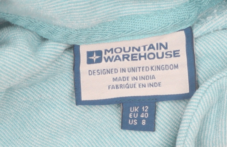 Mountain Warehouse Women’s Blue Pullover Hoodie UK 12 Cotton Cowl Neck