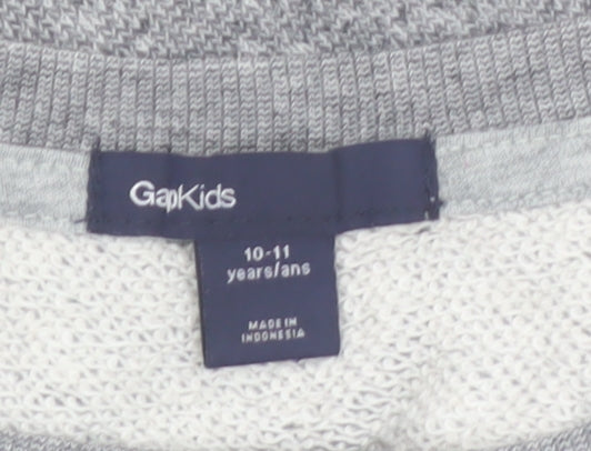 Additional view of Gap Kids girls’ grey floral pullover sweatshirt 10-11 years