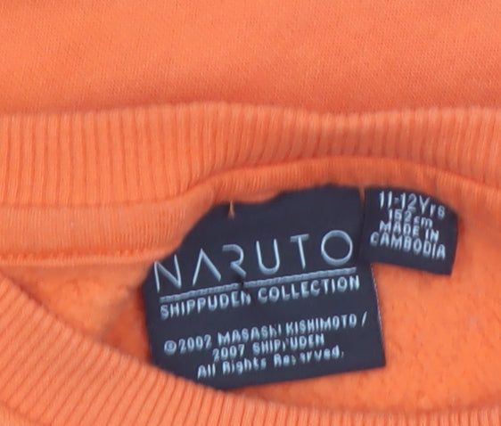 Additional view of Naruto Shippuden boys’ orange graphic crew neck pullover sweatshirt 11-12 years