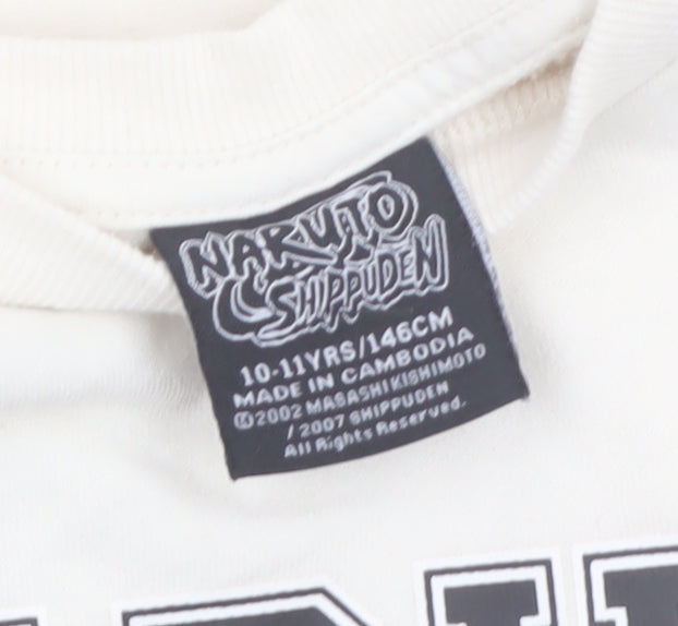 Brand and care label for Difuzed boys’ ivory naruto shippuden pullover sweatshirt 10-11 years