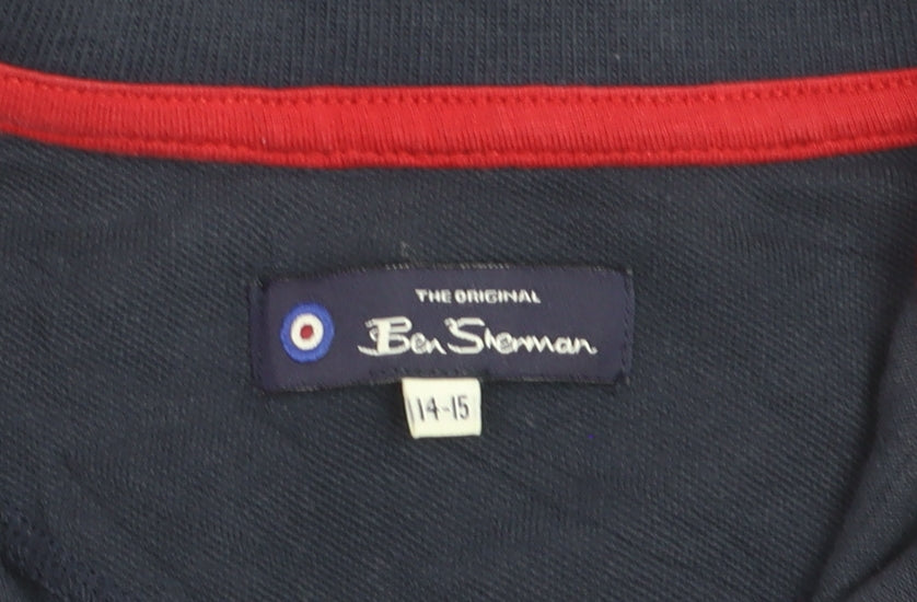 Ben Sherman Teens Navy Blue Cotton Polo Shirt Size 14-15