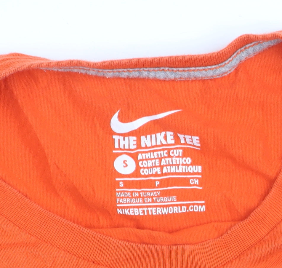 Nike Men's Orange Athletic Cut Graphic T-Shirt Size S