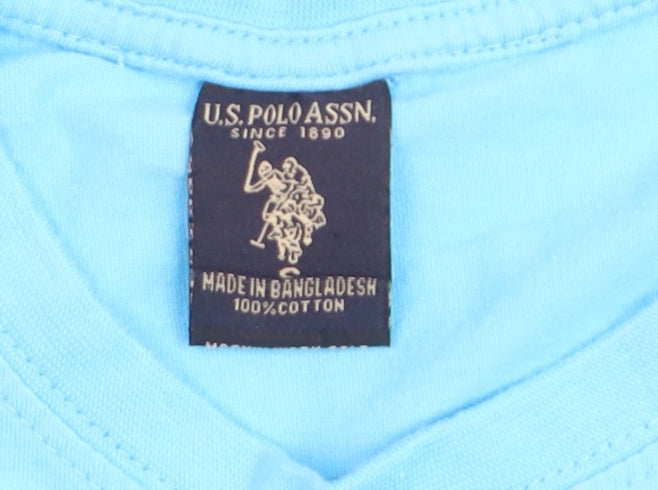 U.S. Polo Assn. Men's Blue Cotton Crew Neck T-Shirt Size L