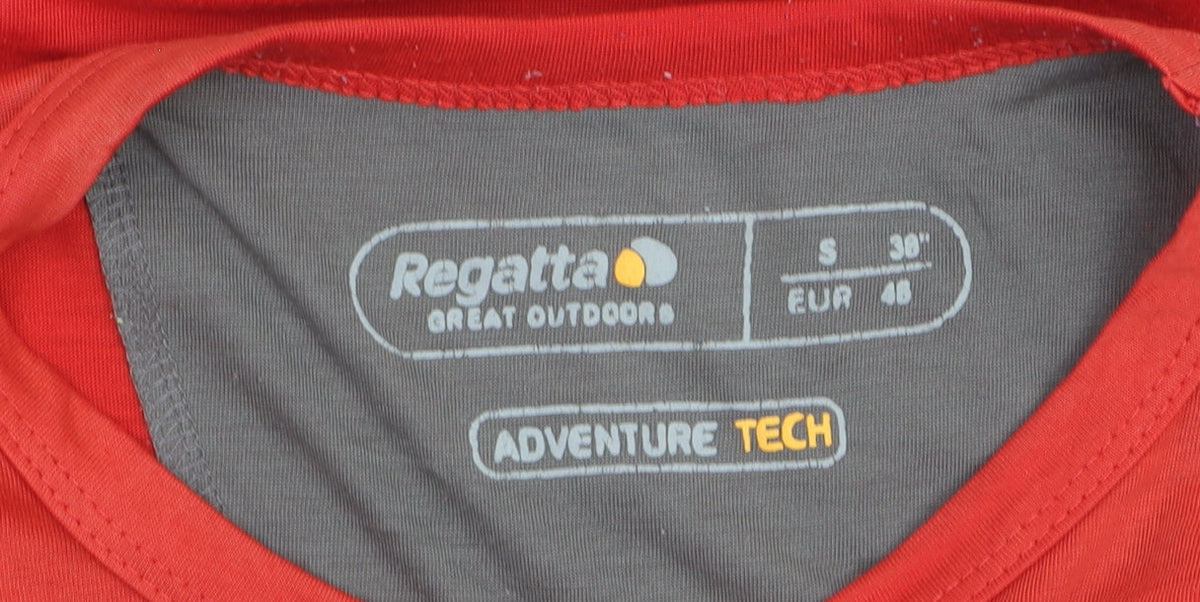 Regatta Men's Red Grey Adventure Tech Outdoor Short Sleeve T-Shirt S