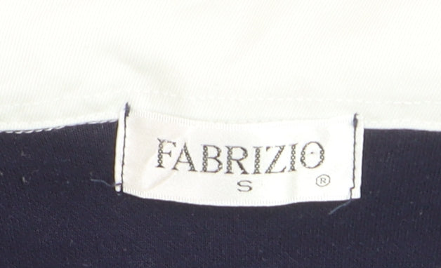 Fabrizio Women's Blue Collared Henley Long Sleeve Jumper Size S