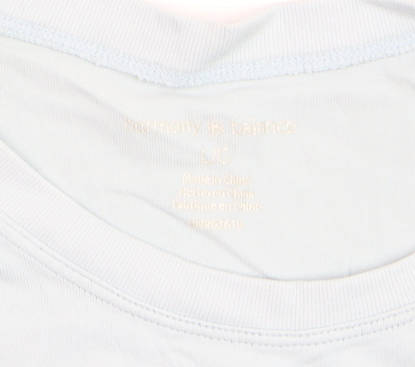 Harmony & Balance Women's Blue Cotton Stretch T-Shirt Size L