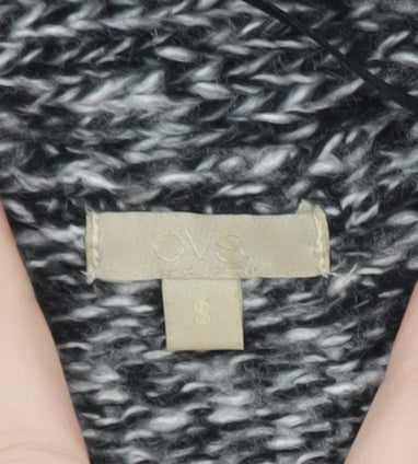 OVS Women's Grey Chunky Knit Open Cardigan Size S