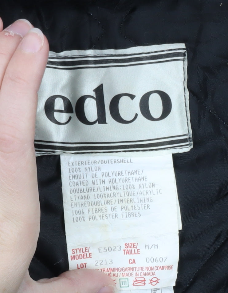 Edco Men's Black M Insulated Snow Pants Ski Suit Belted Hooded Winter Gear