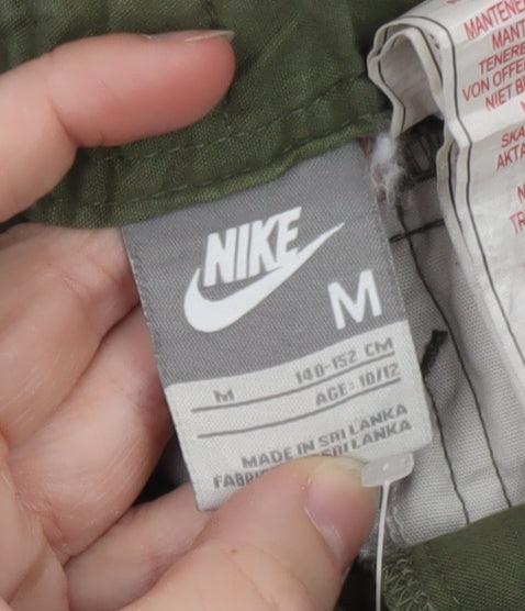 Nike Girls Green Cargo Trousers M 10-12 Years Cotton Casual Outdoor