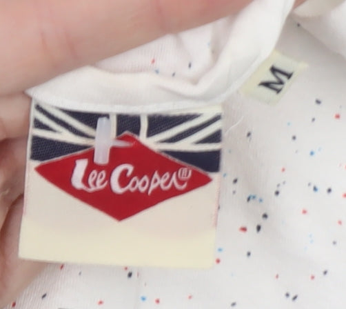 Lee Cooper Men's White Speckled Sleeveless Crew Neck T-Shirt M