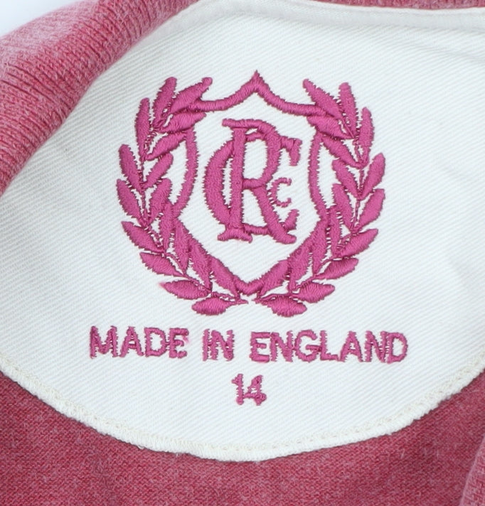 Crumbié Teens Red Rugby Club Long Sleeve Cotton Polo Shirt Size 14