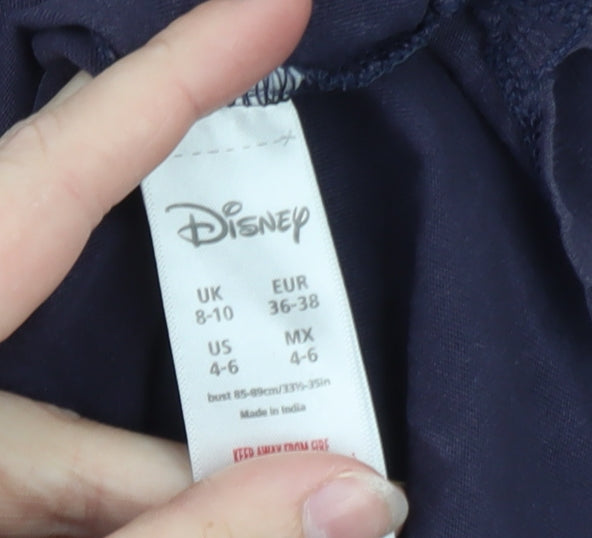 Disney Womens Purple Minnie Mouse Nightshirt UK 8-10 Graphic T-Shirt Style