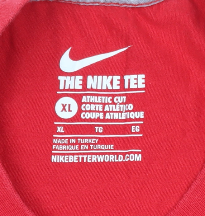 Nike Men's Red XL Athletic Fit Graphic Sports T-Shirt
