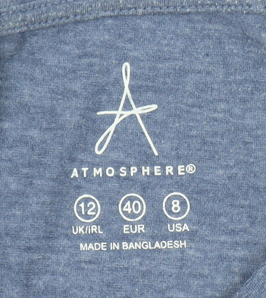 Atmosphere Women Blue Size 12 Classic Short Sleeve T-Shirt