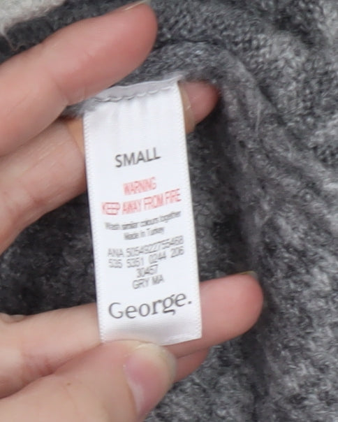 George Women's Grey Knit Open Long Cardigan Size S