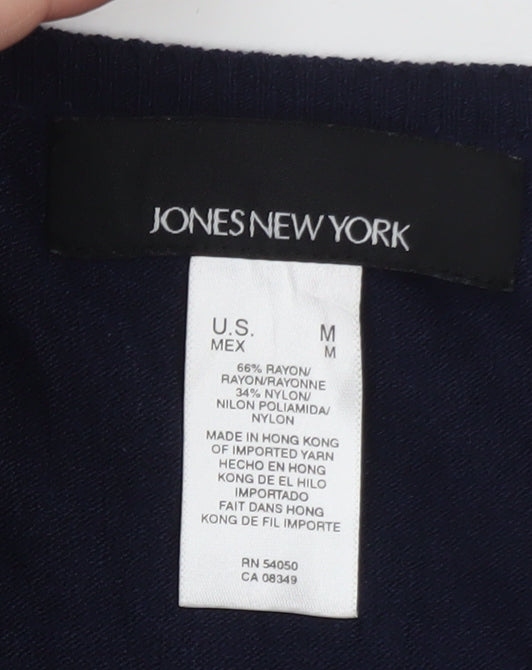 Jones New York Women’s Blue Beaded Sleeveless Knit Vest M