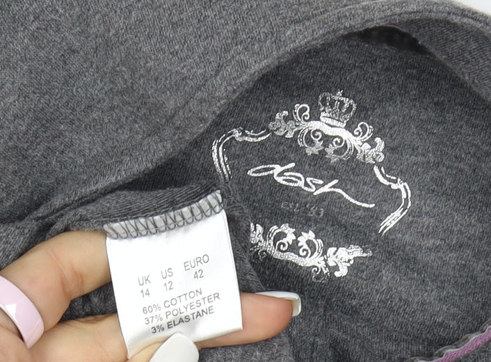 Dash Women’s Grey Cotton Blend Casual Jacket Size 14