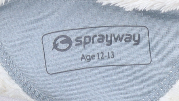 Sprayway Teens White Fleece Hooded Zip Jacket Size 14