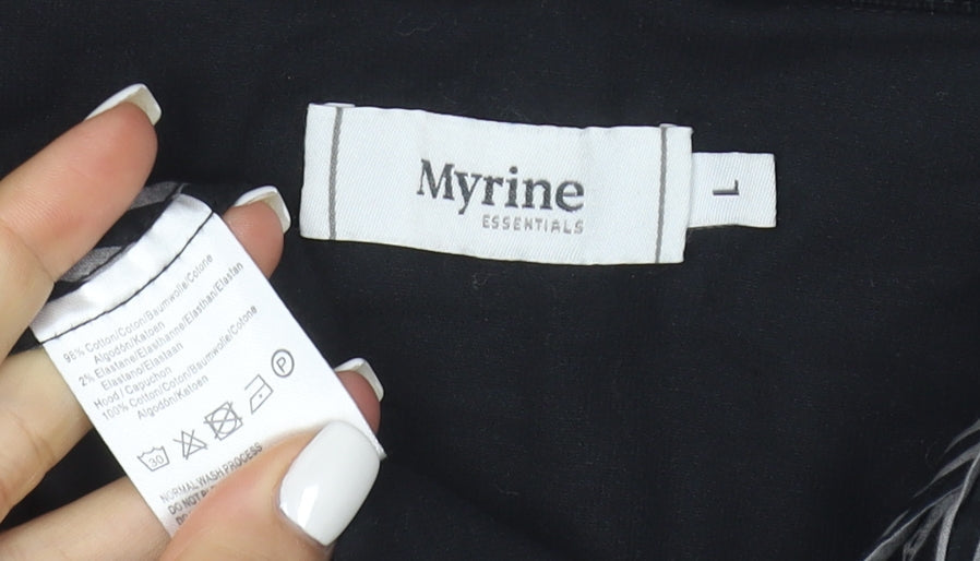 Myrine Essentials Women’s Black Corduroy Hooded Jacket Size L