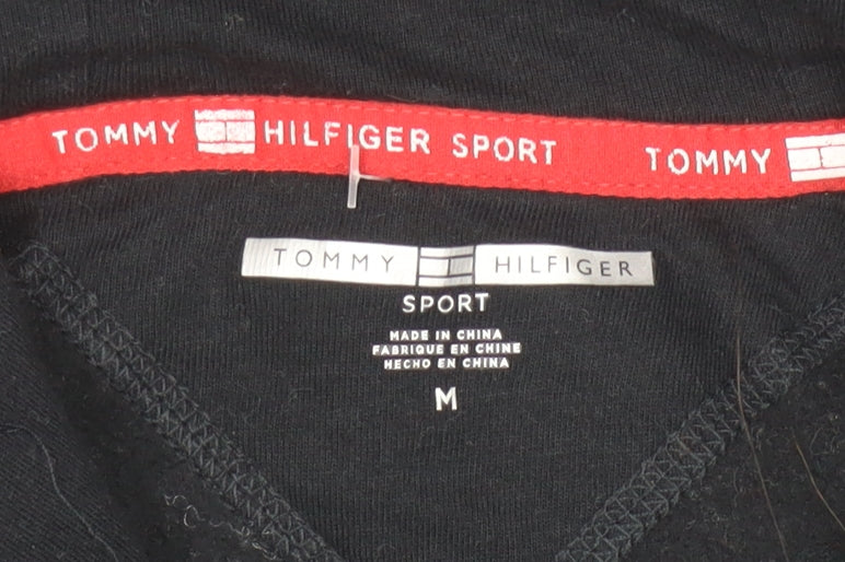 Tommy Hilfiger Sport Womens Black Hoodie Medium Drawstring Pullover