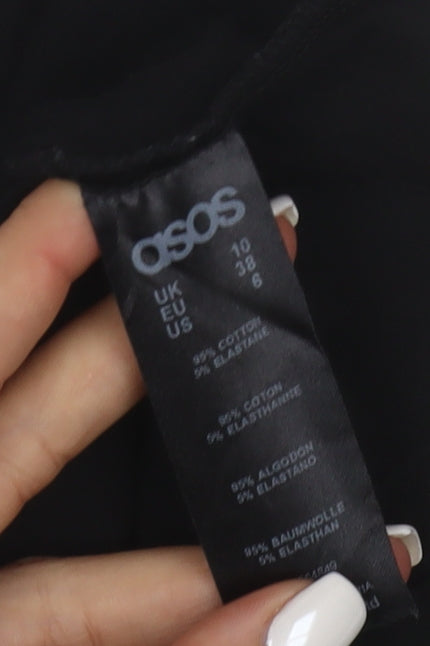 ASOS Women’s Black Cotton Stretch Midi Pencil Skirt Size 10