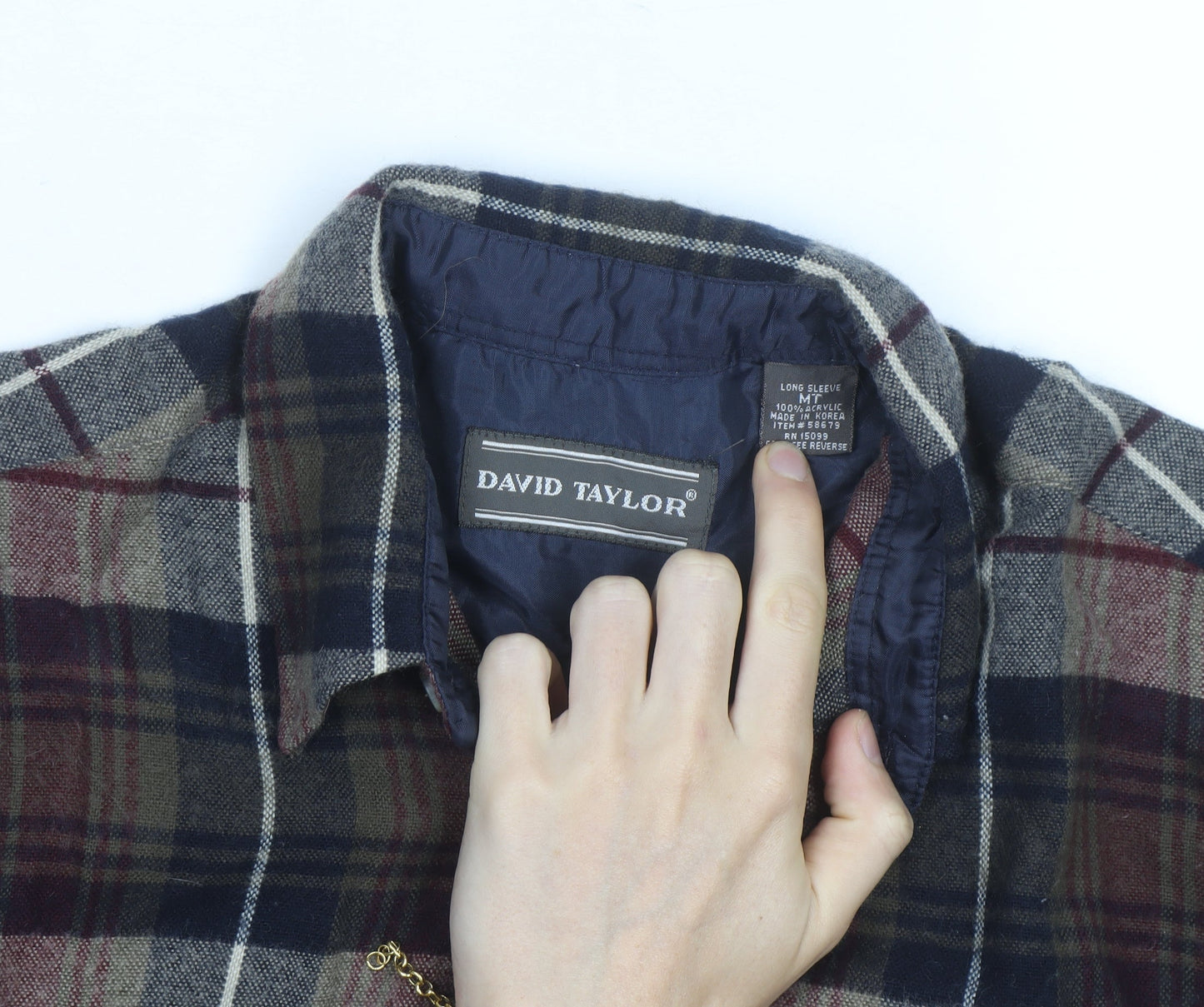 David Taylor Men’s Multicoloured Flannel Plaid Button-Up Shirt Size M