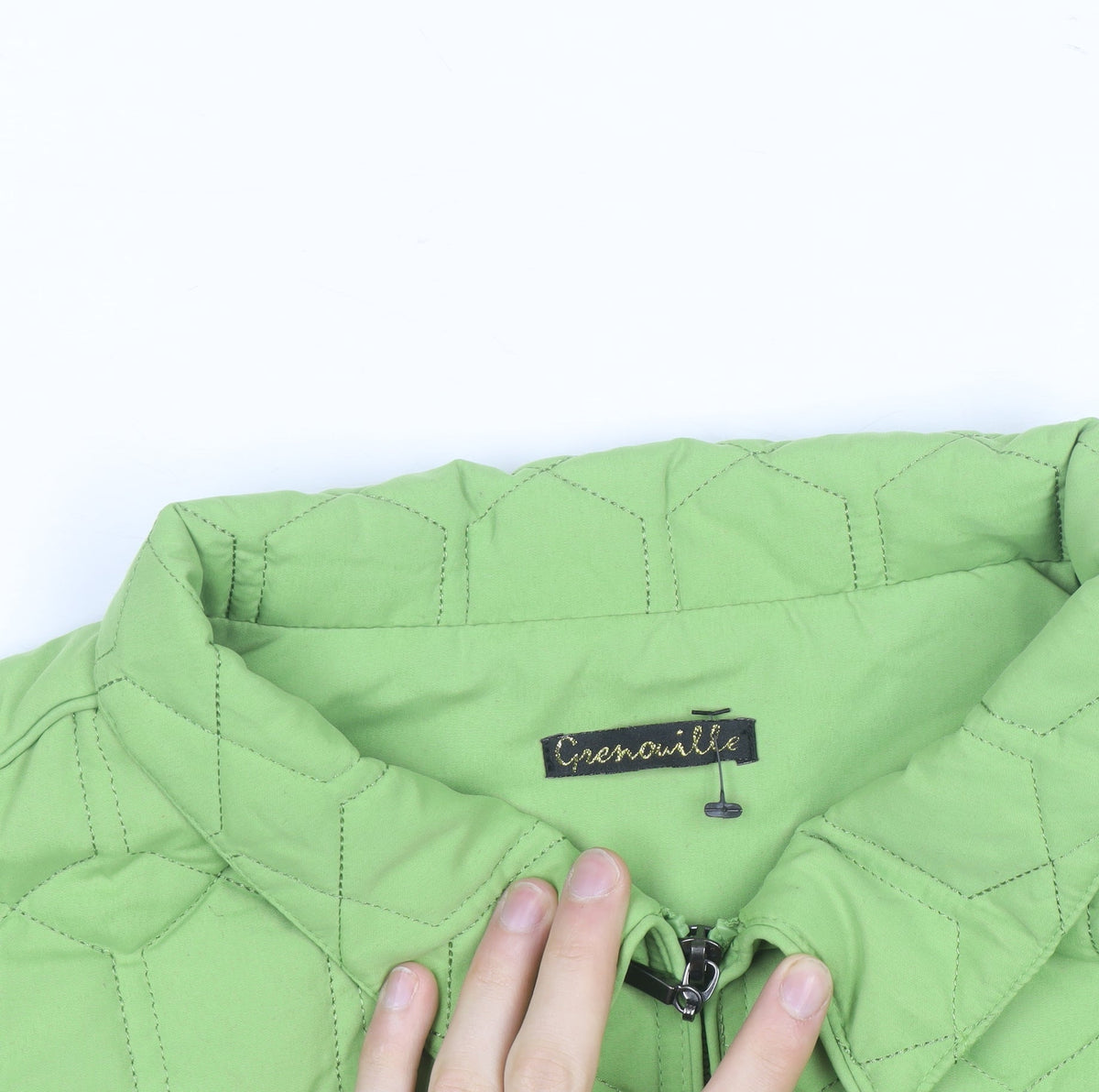 Grenouille Womens Green Quilted Waistcoat Size 20 Sleeveless Zip Pockets