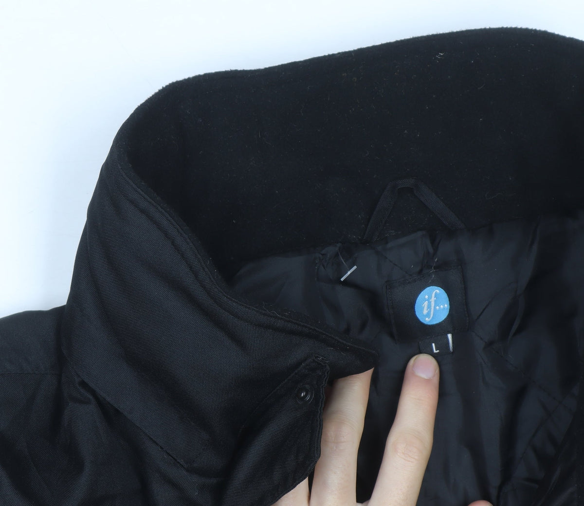 If... Men's Black L Waterproof Padded Jacket Winter Coat