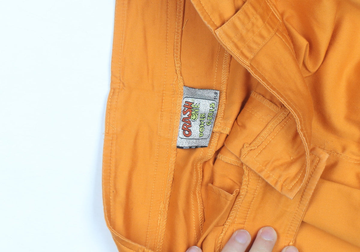 Crash One Powerpuff Girls Orange Teen Flared Chino Trousers Size 14