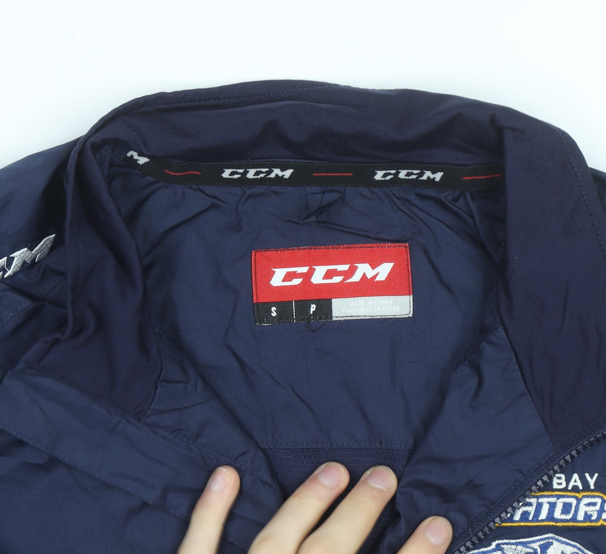 CCM Men's Blue Windbreaker Jacket S Thunder Bay Predators Hockey