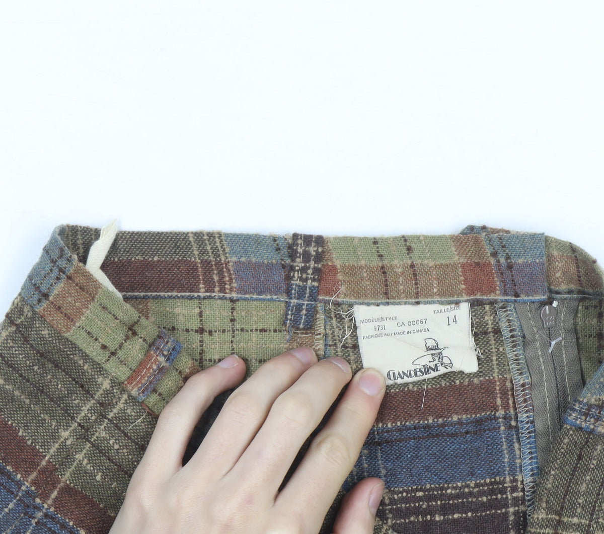 Clandestine Womens Multicoloured Wool Plaid A-Line Skirt Size 14
