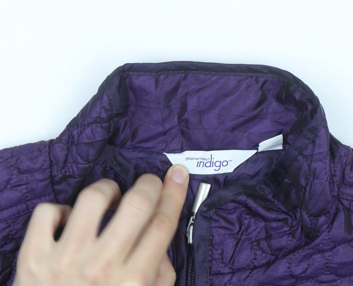 Great Northwest Indigo Women's Purple Quilted Full Zip Jacket L
