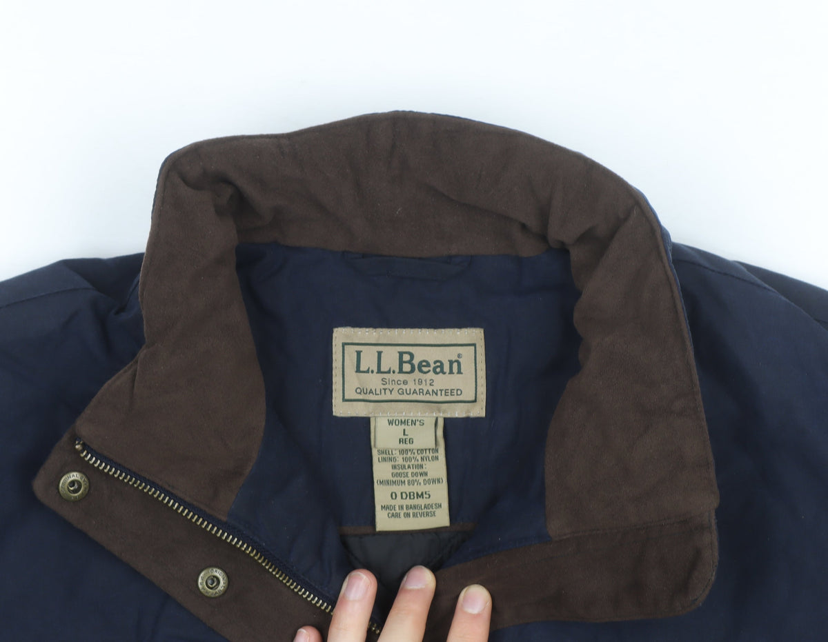 L.L.Bean Women’s Blue Quilted Down Jacket Size L Regular