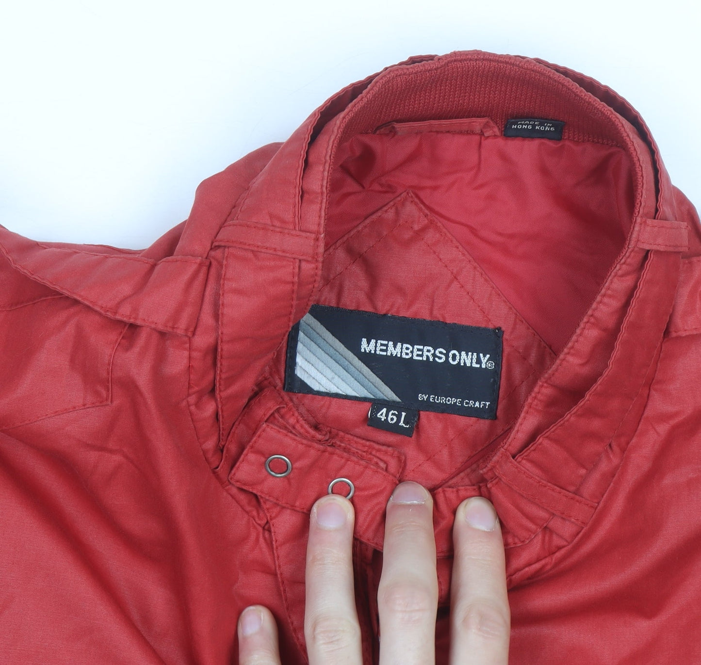 Members Only Men's Red 46 Bomber Jacket Cotton Blend Retro Style