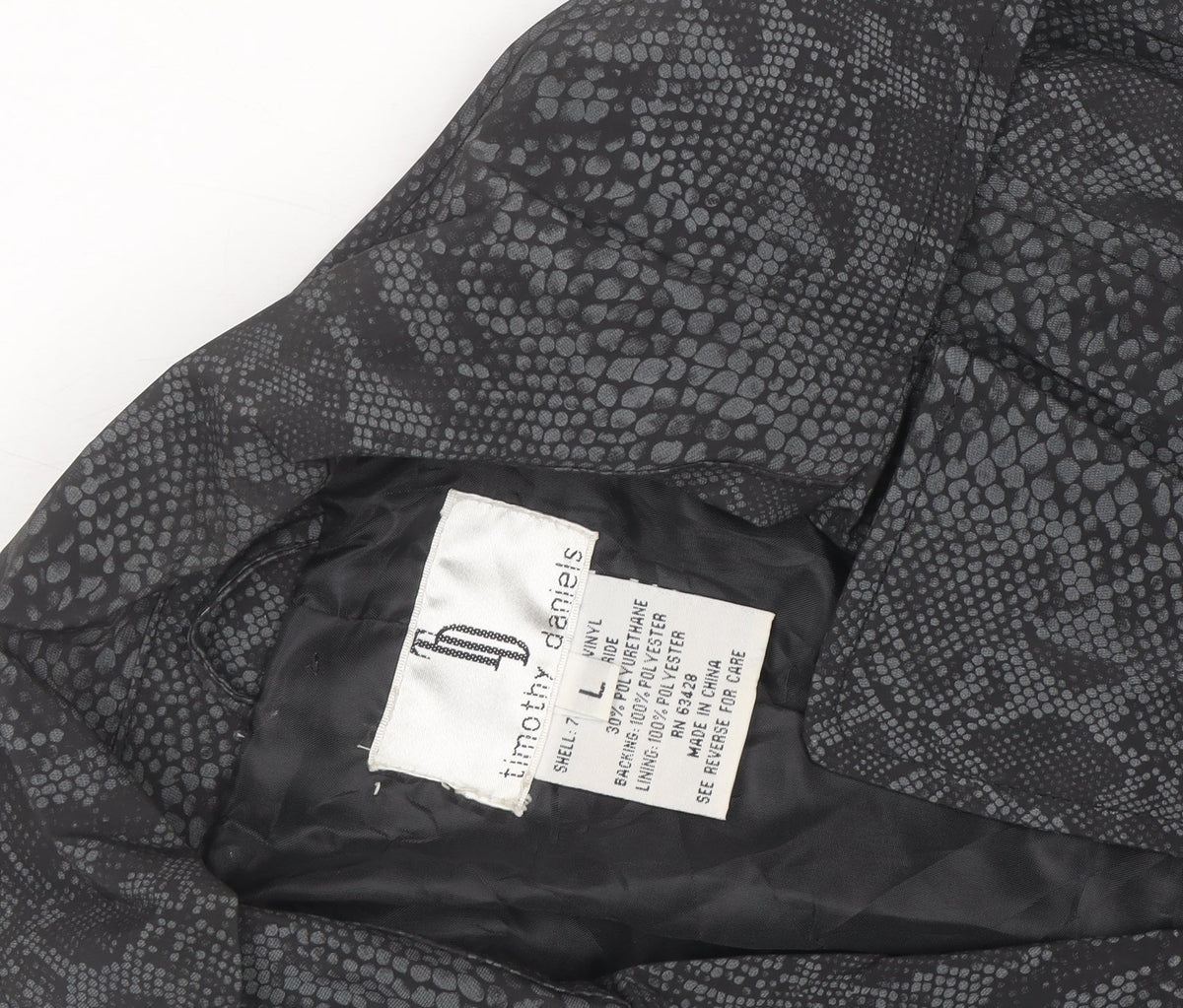Timothy Daniels Women's Grey Animal Print Belted Trench Coat Size L
