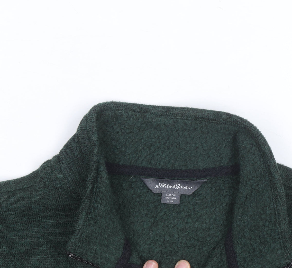 Eddie Bauer Men's Green Fleece 1/4 Zip Pullover Sweatshirt Size M