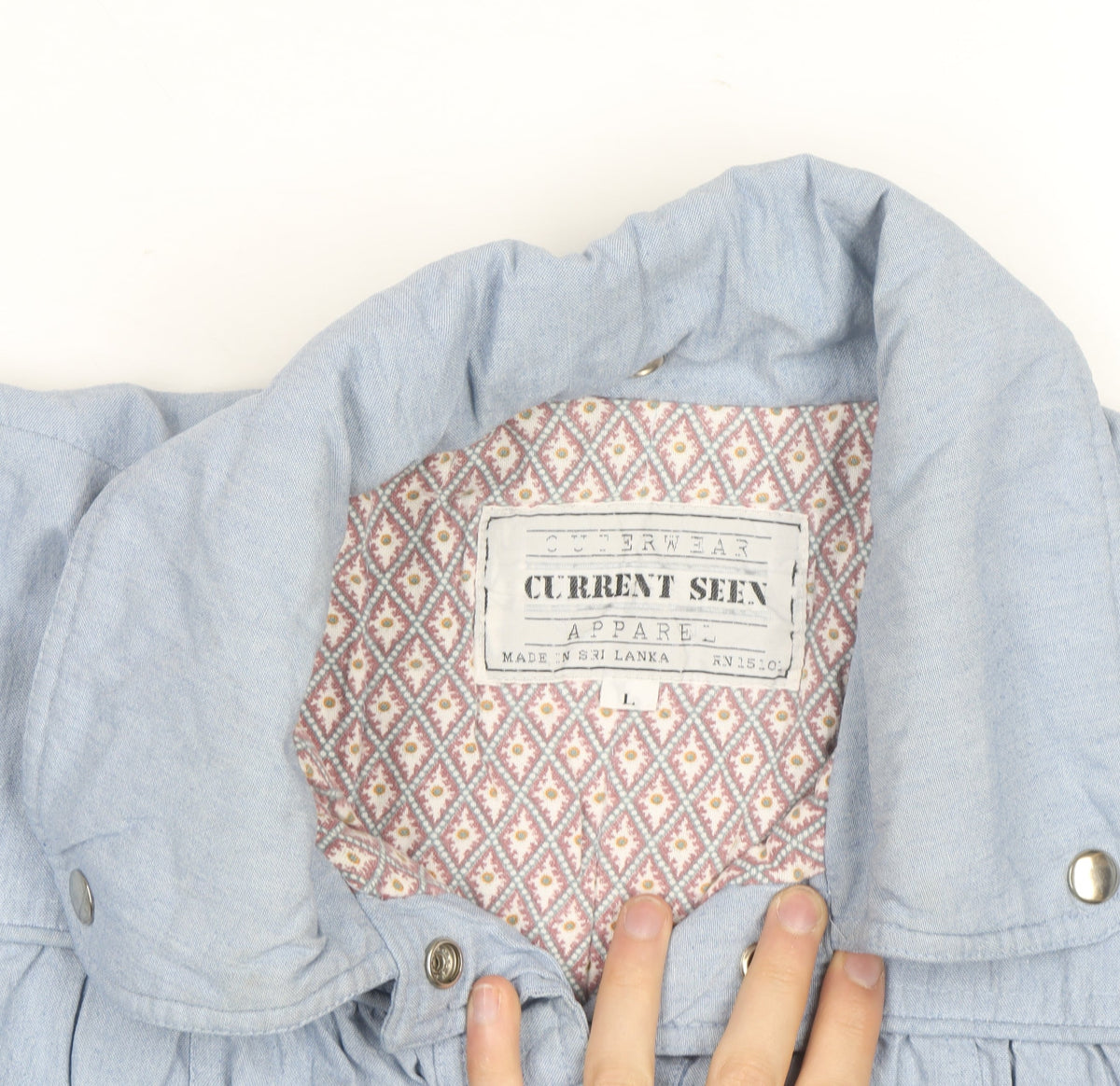 Current Seen Men's Blue Cotton L Casual Basic Jacket