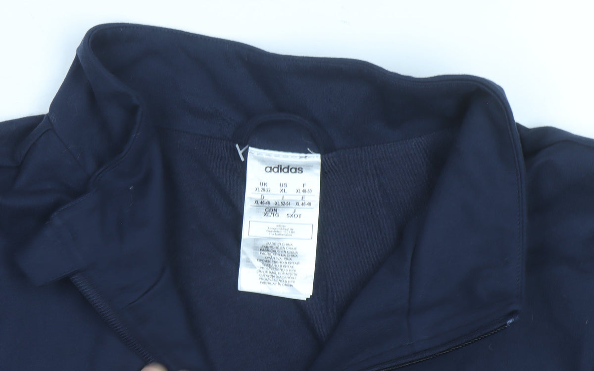Adidas Men's Navy Blue XL Track Jacket Windbreaker Lightweight Full Zip
