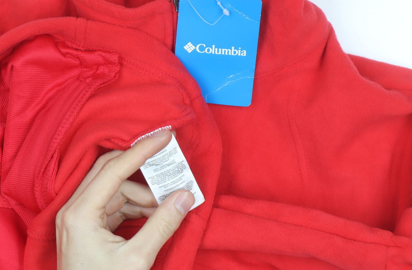 Columbia Men's Red Fleece Full Zip Windbreaker Jacket Size L