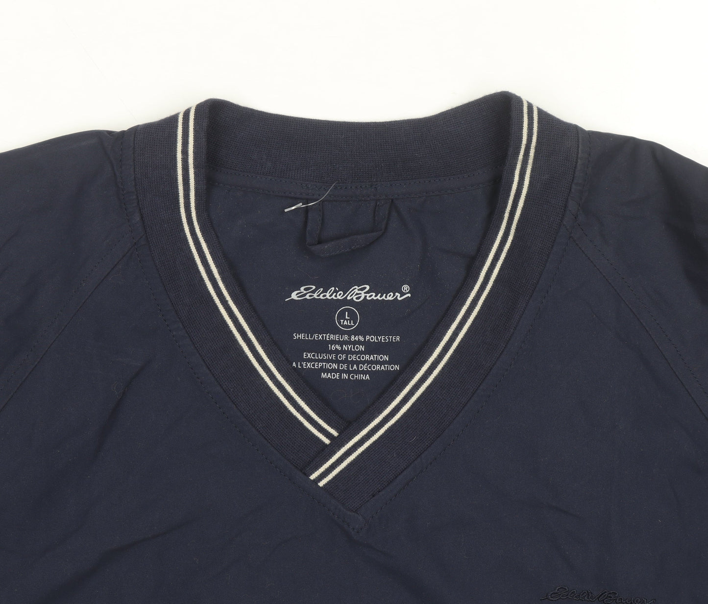 Eddie Bauer Men's Blue V-Neck Pullover Sweatshirt Size L Tall