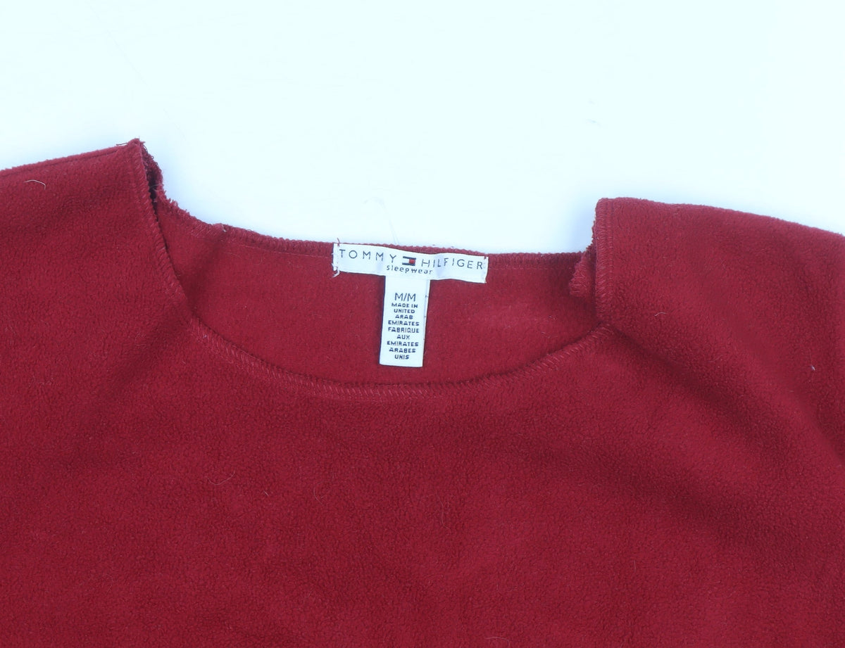Tommy Hilfiger Men's Red Fleece Pullover Jumper M