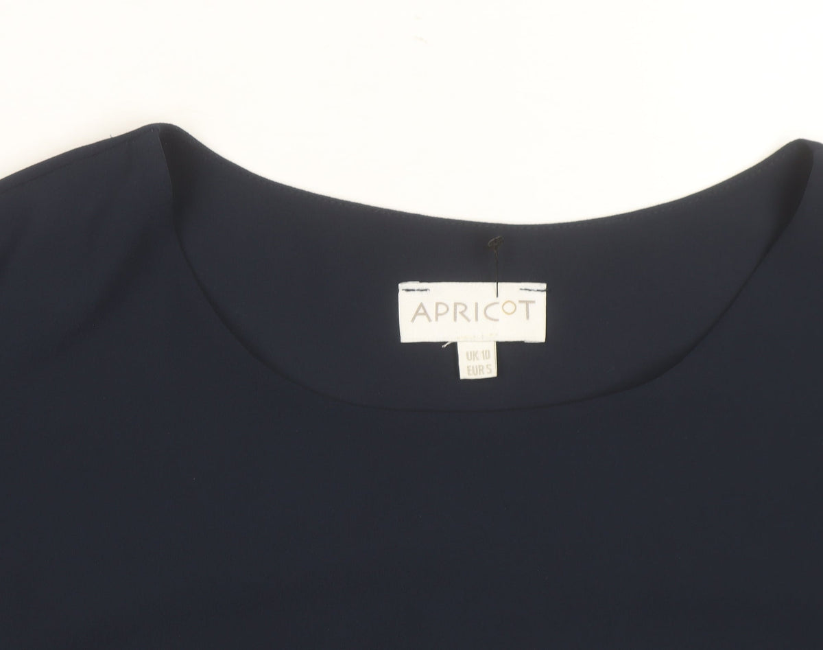 Apricot Women's Blue Pleated Long Sleeve Tunic Blouse Size 10