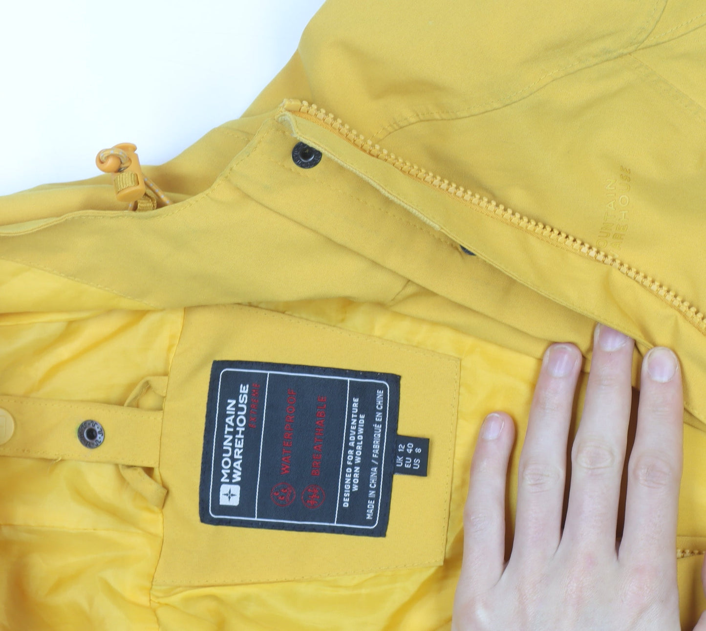 Mountain Warehouse Women’s Yellow Waterproof Rain Coat Size 12