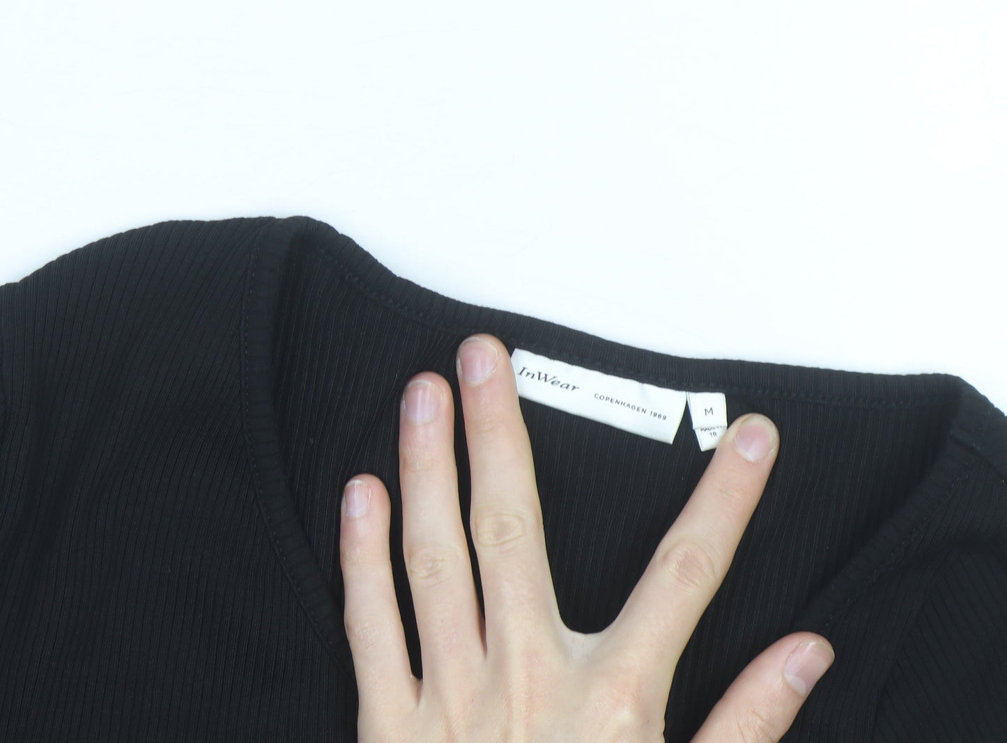 InWear Women's Black V-Neck Slim Fit Long Sleeve Jumper M