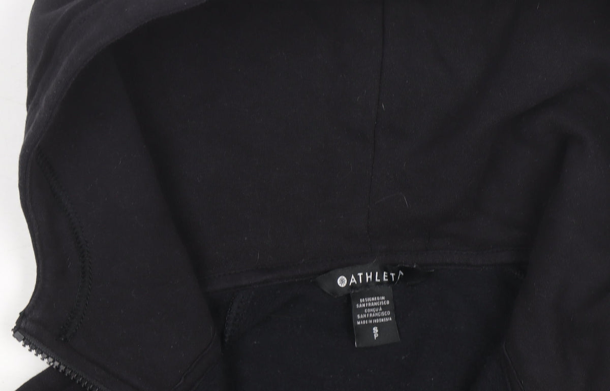 Athleta Womens Black 1/2 Zip Hooded Pullover Sweatshirt Size S