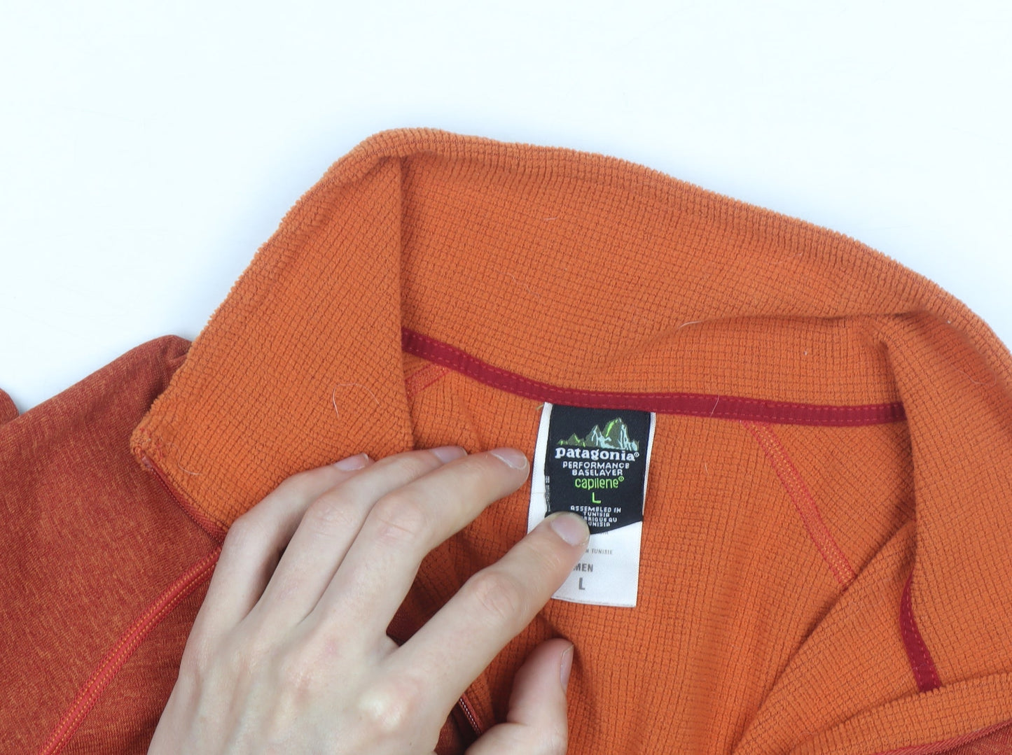 Patagonia Men's Orange 1/2 Zip Capilene Fleece Pullover L