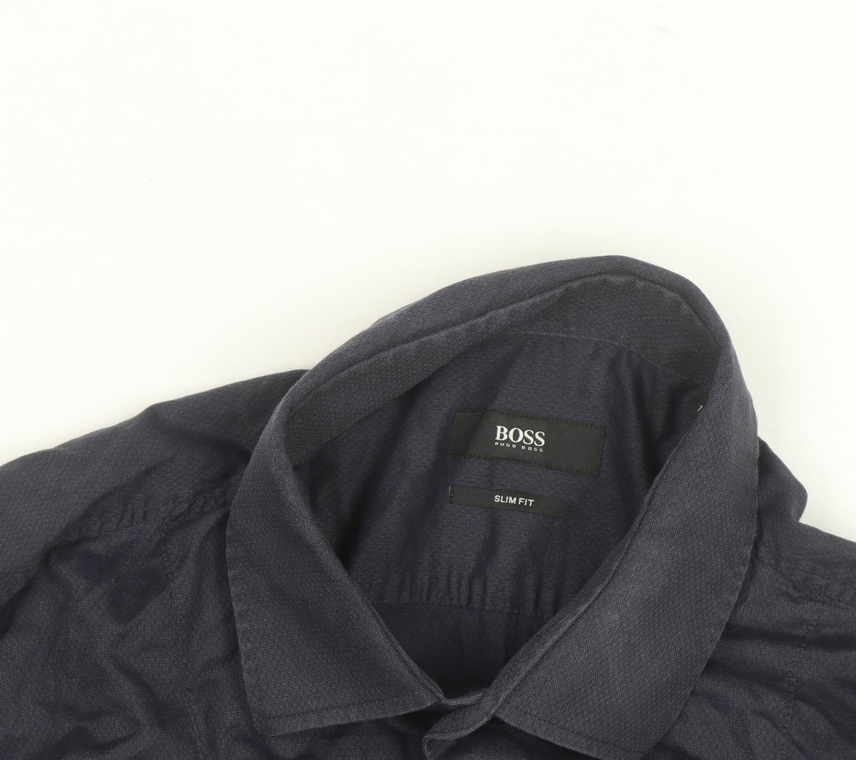 Hugo Boss Men's Blue Slim Fit Long Sleeve Button-Up Shirt 15.5